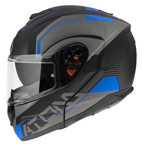 Casque Modulaire de Motoneige Atom SV Quark Électrique noir bleu, côté gauche