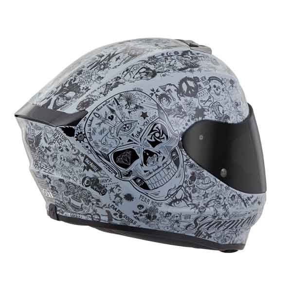 Casque Intégral de Moto EXO-R420 Shake Gris incliné de dos à gauche