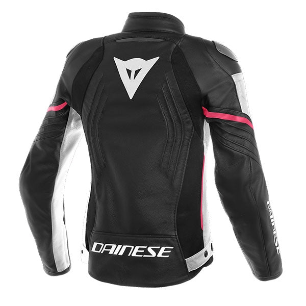 Manteau de Cuir Racing 3 pour Femmes de Dos