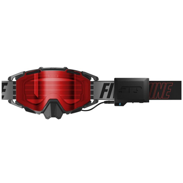 Lunettes de Motoneige Sinister X7 Ignite S1 Noir/Rouge de face