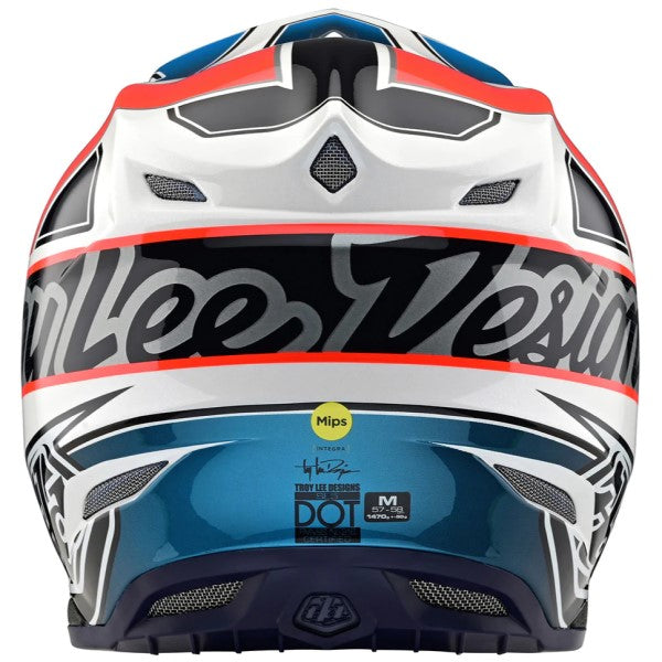 Casque de Motocross SE5 Composite Team Troy Lee Designs blanc et noir, arrière