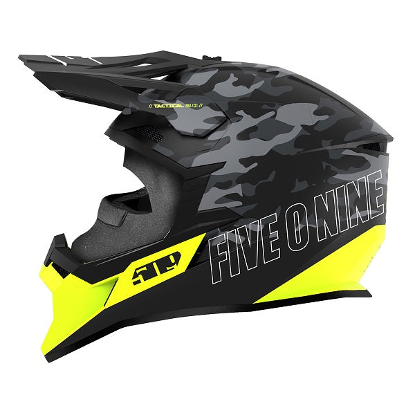 Casque Tactical 2.0 camo/jaune gauche