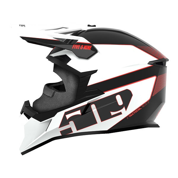 Casque Tactical 2.0 rouge/blanc gauche