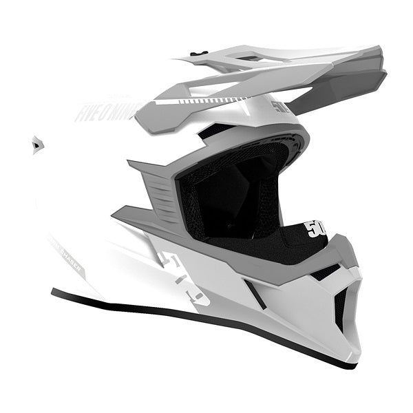 Casque de Snowcross Tactical 2.0 Blanc/Gris incliné de gauche