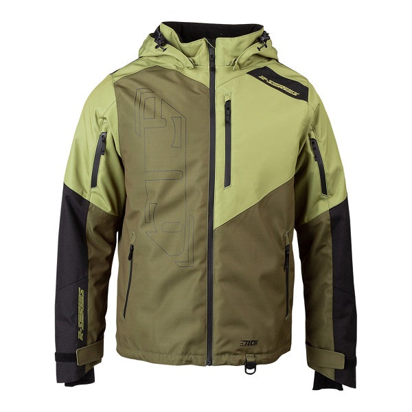 Manteau de Motoneige Isolé R-200 Crossover 509 noir et vert, de face