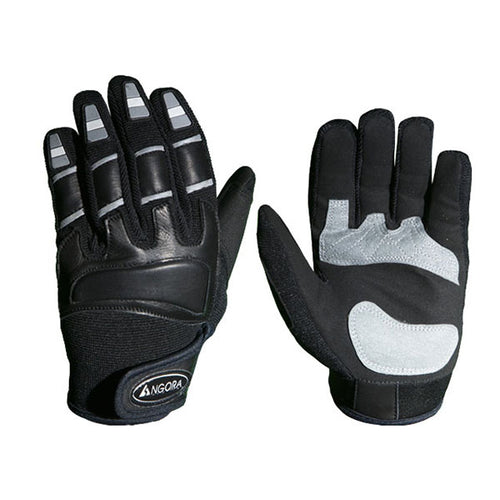 Gants de Moto 32 Angora noir, paume et dessus de la main