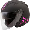 Casque Ouvert de Moto OF77 Downey Noir/Rose incliné de droite