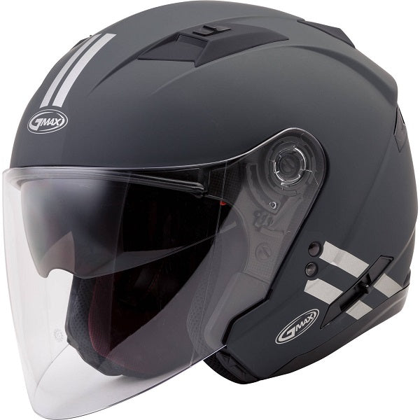 Casque Ouvert de Moto OF77 Downey Noir/Gris incliné de droite