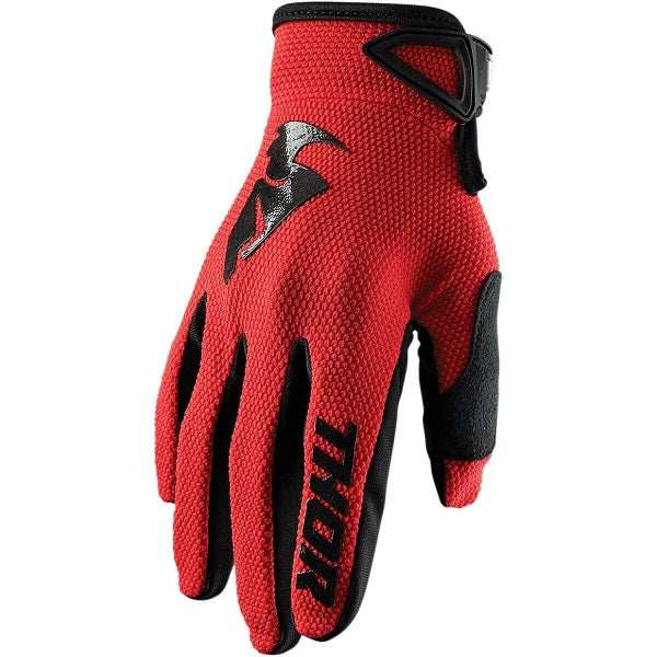 Gants de Motocross Sector  rouge noir, de face