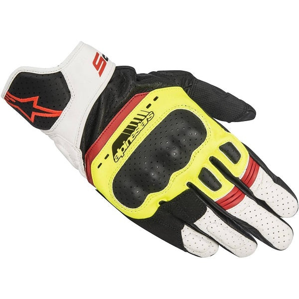 Gants en cuir SP-5 jaune/rouge