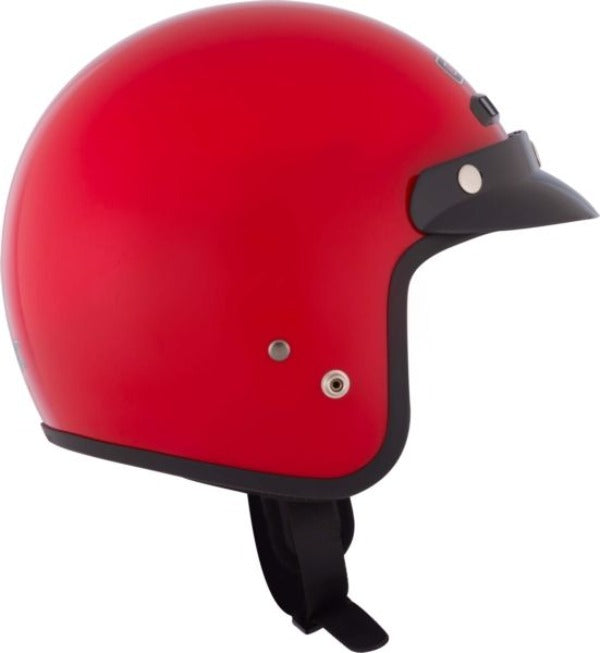 Casque Ouvert de Moto VG200 Rouge côté gauche