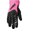 Gants de Motocross Spectrum Femme Rose/Noir de l'extérieur